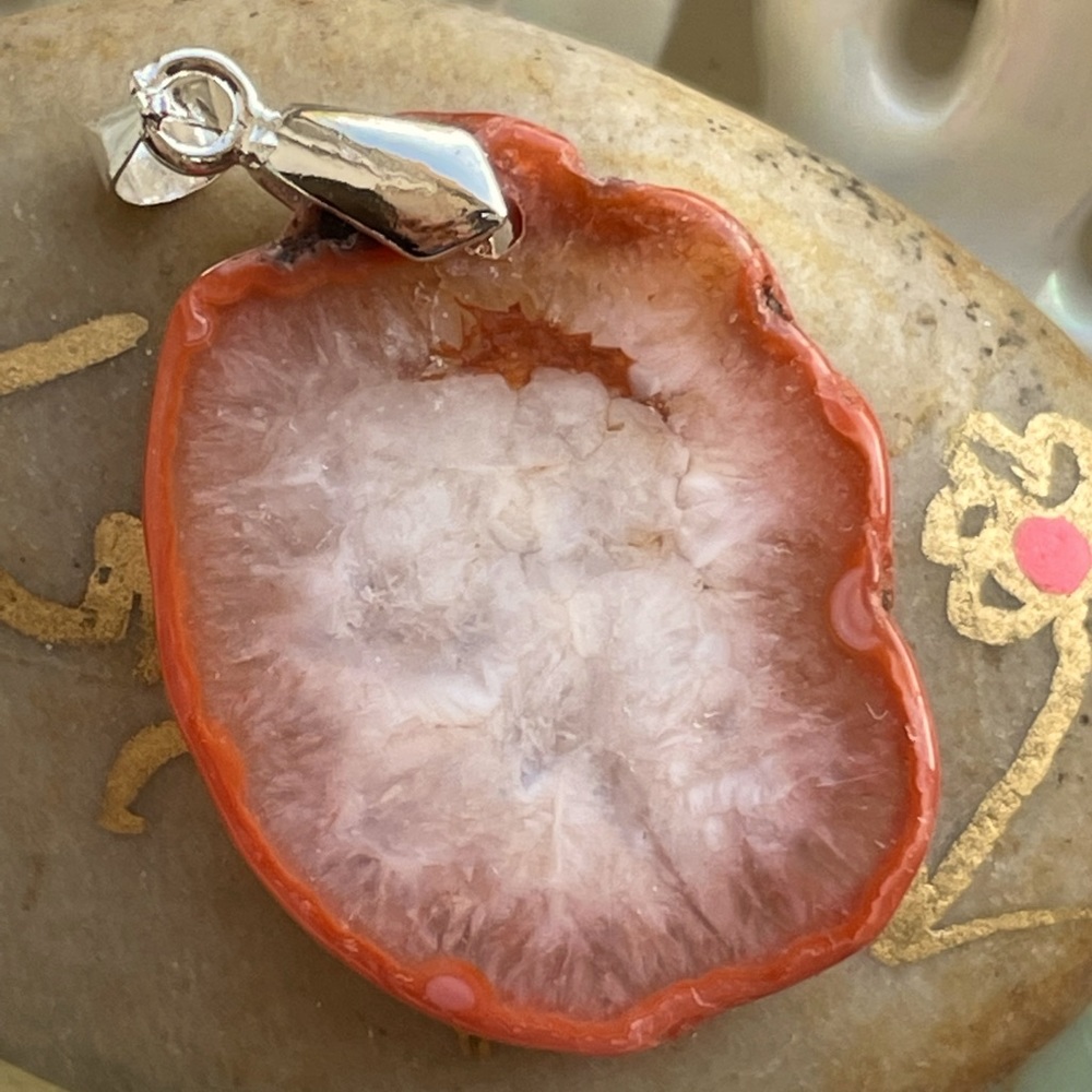 Natural Zhanguo Warring States Red druzy geode Agate.
